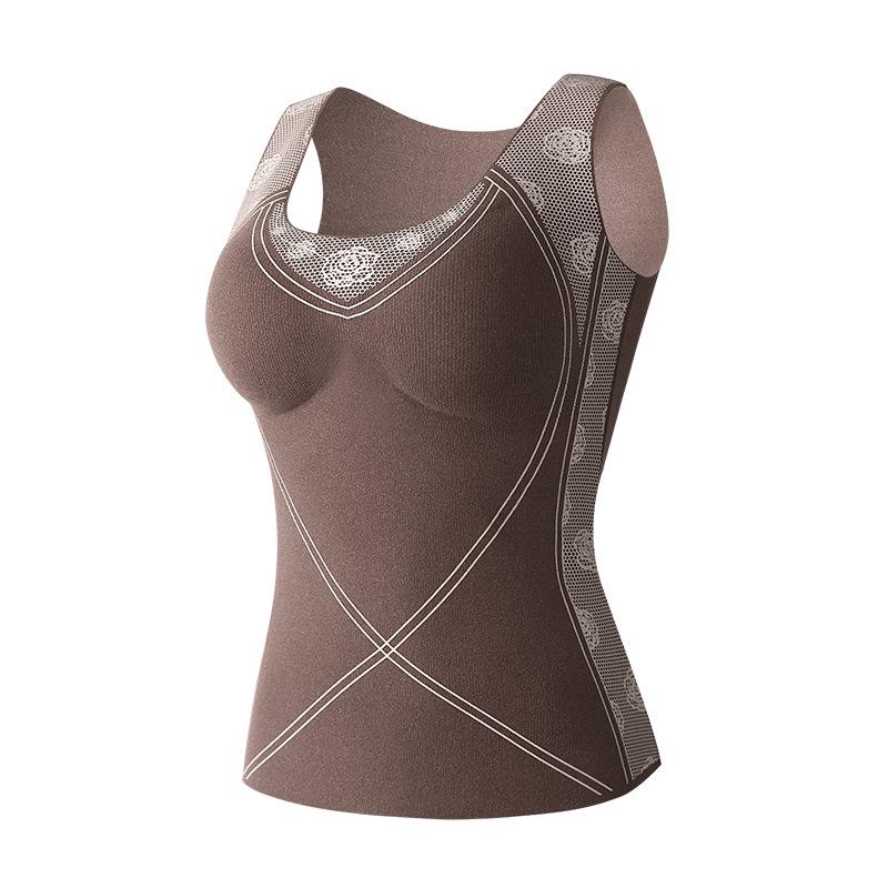 Women's 7A Antibacterial Thermal Shaping Vest with Chest Pad - Autumn/Winter Warmth