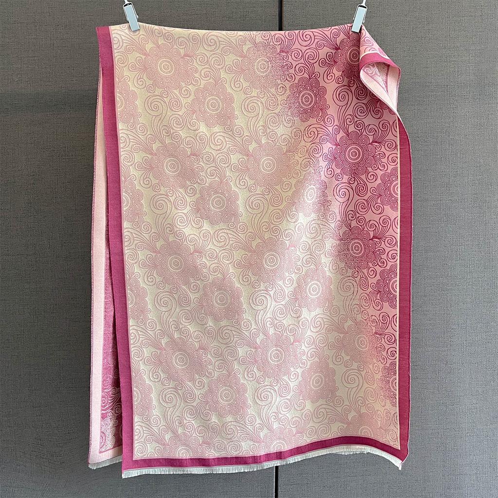 New Retro-style Printed Scarf Multi-color Splicing Contrasting Color Design Autumn Versatile Warm Imitation Cashmere Shawl