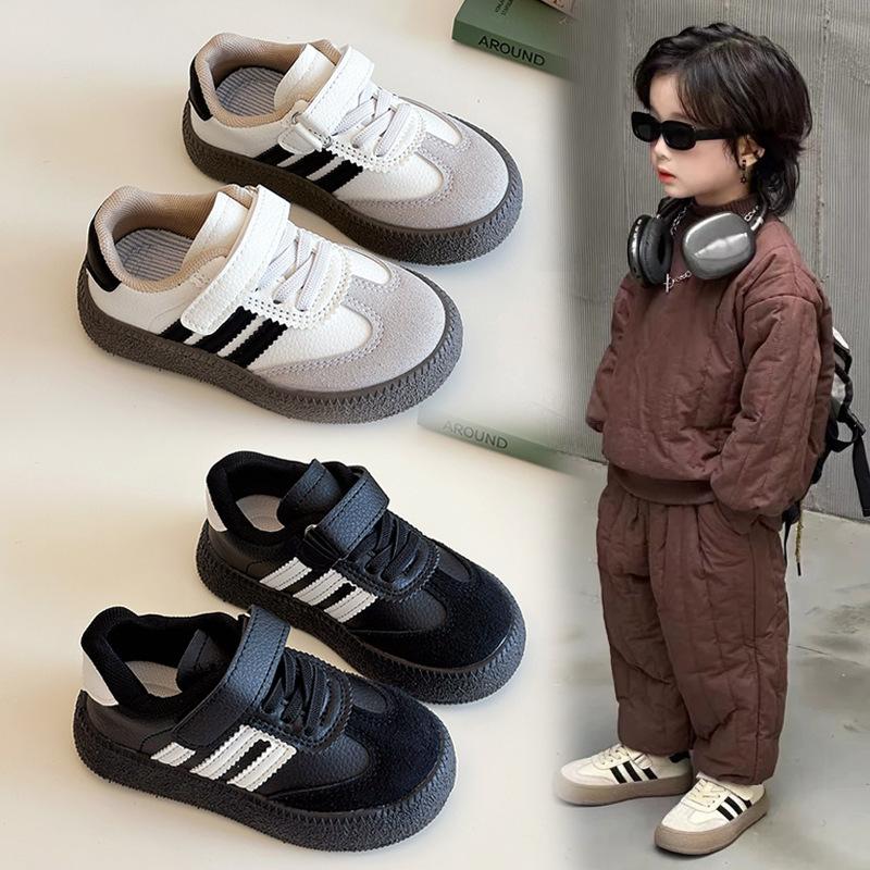 Children's moral training shoes spring new boys' sports shoes casual board shoes girls' little white shoes soft-soled baby Forrest Gump shoes