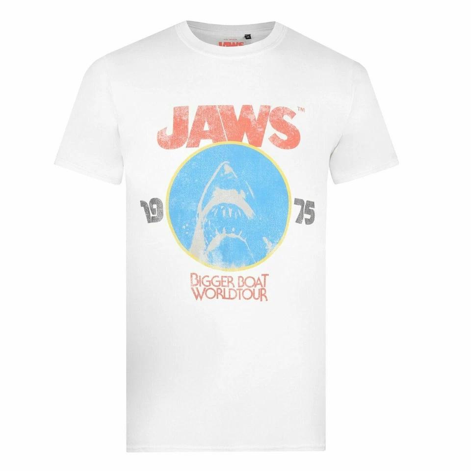 Official Jaws Mens World Tour T-Shirt White S - XXL 3XL