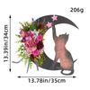 Cat Lover's Halloween Moon Wreath with Star and Crescent Design