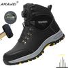 Men's Rotating Button Safety Shoes Steel Toe Work Sneakers Indestructible Shoes Puncture-Proof Work Boots Slip and Oil Resistant