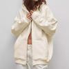 New Solid-color Loose Hooded Zipper Cardigan Hoodie for Autumn and Winter