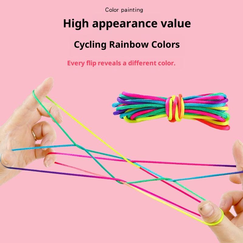 5-20pcs Rainbow Color Cradle Rope Finger Game Classic Rope Line Toy Rope Hand Rope Puzzle Game Create Toy Supplies