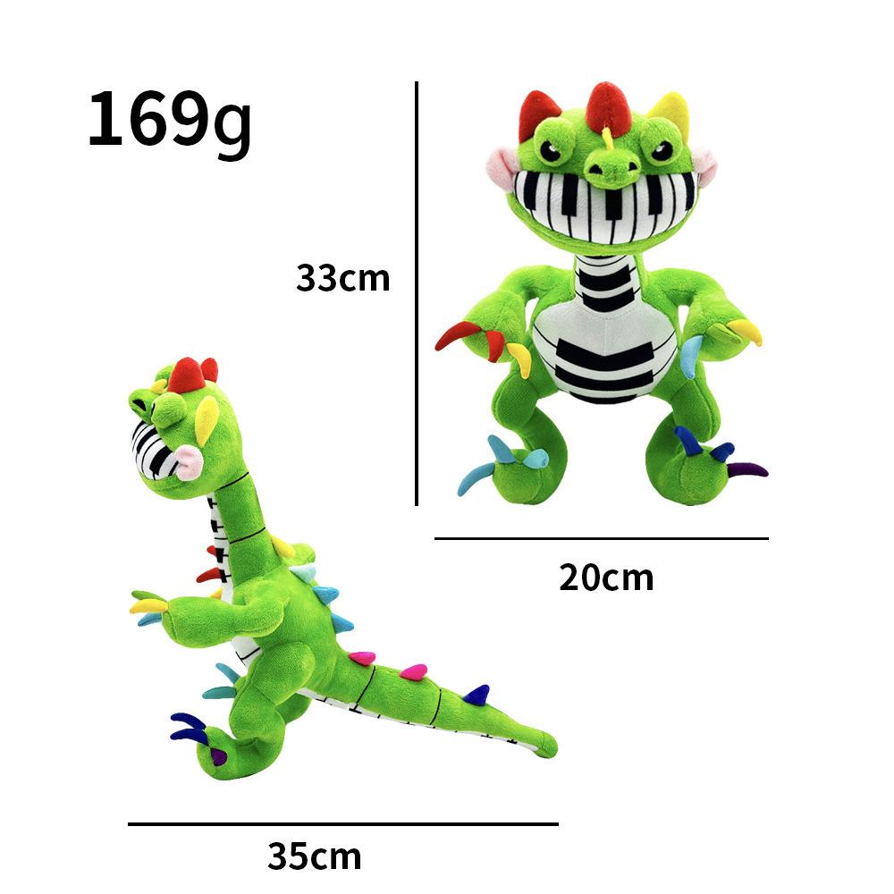 Poppy Playtime Pianosaurus 33cm Plüschtier Grüner Dinosaurier Kuscheltier mit Klavier-Mund Kinder Spielzeugfigur Geschenk