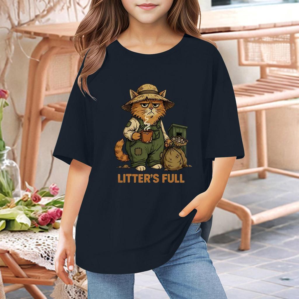 Toddler Girl Boy T-Shirts Kids Top Boys And Girls Printed Short Sleeved T-shirt 1-12Y