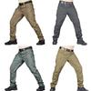 Men Tactical Training Pants Cotton Linen Blend Multiple Pocket Urban Commuter Cargo Trousers Slim Fit Joggers for