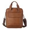 A4 Vertical Document Retro Men's Cowhide Crossbody Briefcase Shoulder Bag