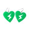 Chic Acrylic Geometric Lightning Heart Earrings - Hip Hop Trendy Women's Nightclub Accessories