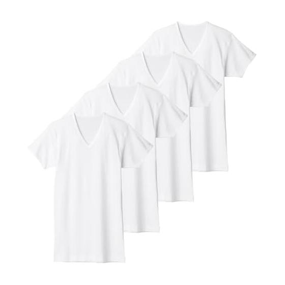 [Gunze] Inner shirt, soft underwear, 100% cotton, antibacterial and deodorizing treatment, short sleeves, V neck, SV61152/G