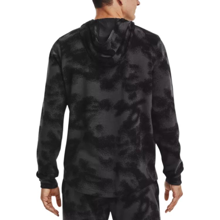 Under Armour Logo Print Camo Hoodie Men Tops Black 1377185-001