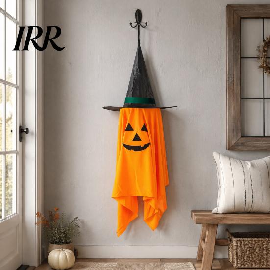 Halloween Night Home Ornaments Cute Hanging Decor, Pumpkin Ghost Pendant with Durable Fabric Decor Wizard Hat, Spooky Witch Ornament for Party