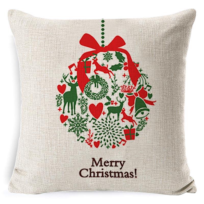 Federa Cuscino di Natale Fiocco di Neve Alce Albero di Natale Stampa Federa Cuscino Stile Nordico