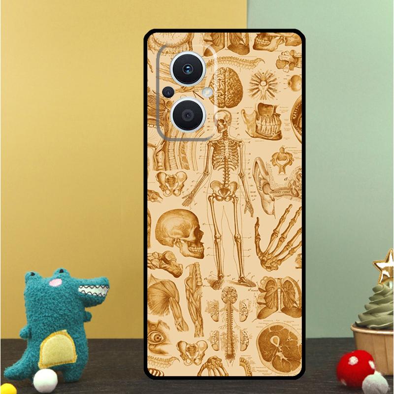 Medical Skeleton Anatomy Case For OPPO Reno 15F 14F 11 12 13 F 14 10 15 Pro 7 8 Lite OPPO Find X5 X6 X8 X9 Pro Cover