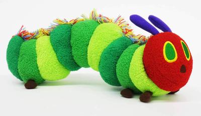 Bruco Molto Affamato Peluche Colorato Medio Lunghezza 24cm Verde