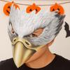 PU Leather Halloween Eagle Mask with Elastic Belt Handmade Animal Cosplay Mask Full Face Funny Masquerade Face Masks Purim Party