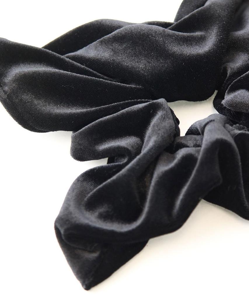 VINGTAINE Velour Square Hair for Scrunchie, Small, Arrangement, Elegant, Adults, Women, HS-225-BLACK