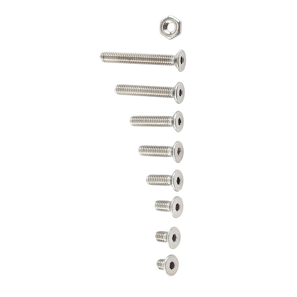 M2.5 A2 Stainless Steel Hex Socket Screws Bolt With Hex Nuts Assortted Set(Flat Head)