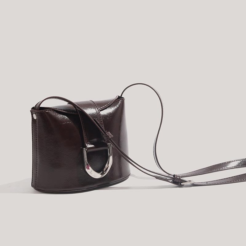 Smuda Genuine Horseshoe Bag Retro Bag Women'S Maillard Shoulder Commuter Messenger Bag