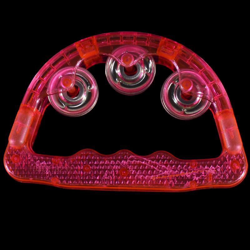 Bright Led Light Up Sensory Toy Flashing Tambourine Musical Instrument Shaking Party Atmosphere Child Toys Random Color