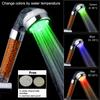 Zloog Bathroom LED Shower Head Color Changing Temperature Sensor Handheld Showerhead Spa High Pressure Anion Filter Shower Head