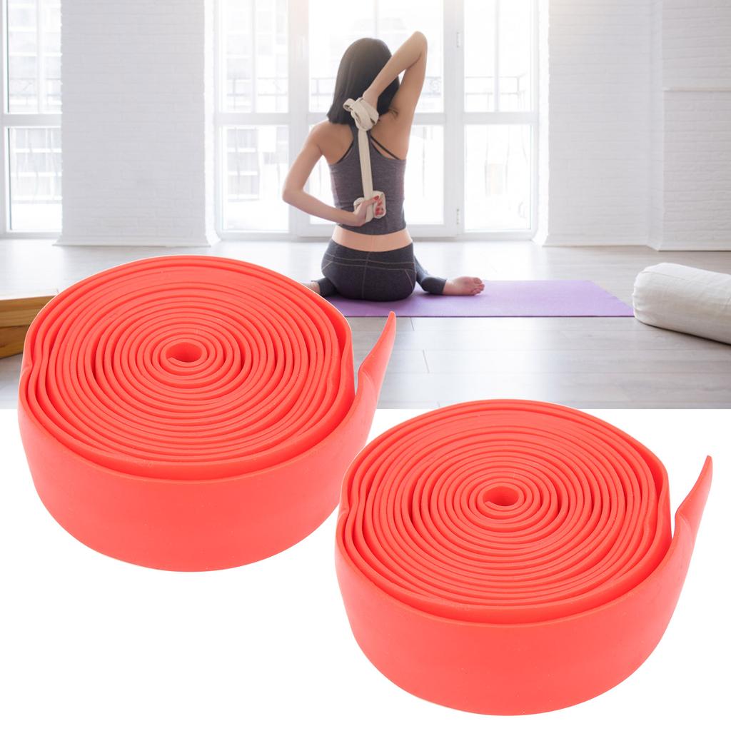 Zestaw 2 szt. 2,5 m Elastyczne taśmy do jogi Ćwiczenia Sportowe Pasek do rozciągania Taśma oporowa EkspanderCzerwony