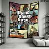 Grand Theft Auto Wandteppich Ästhetischer Wandbehang Bedruckter Stoffdecke Dekorative Wandteppiche für Schlafzimmer Wohnzimmer Heimdekoration