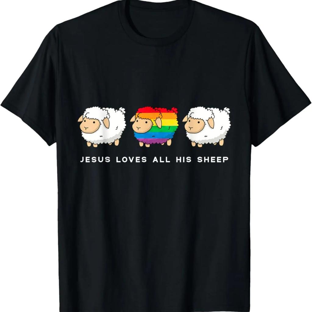 Jesus Loves All His Sheep Gay Pride Queer Christian LGBTQ T-Shirt
