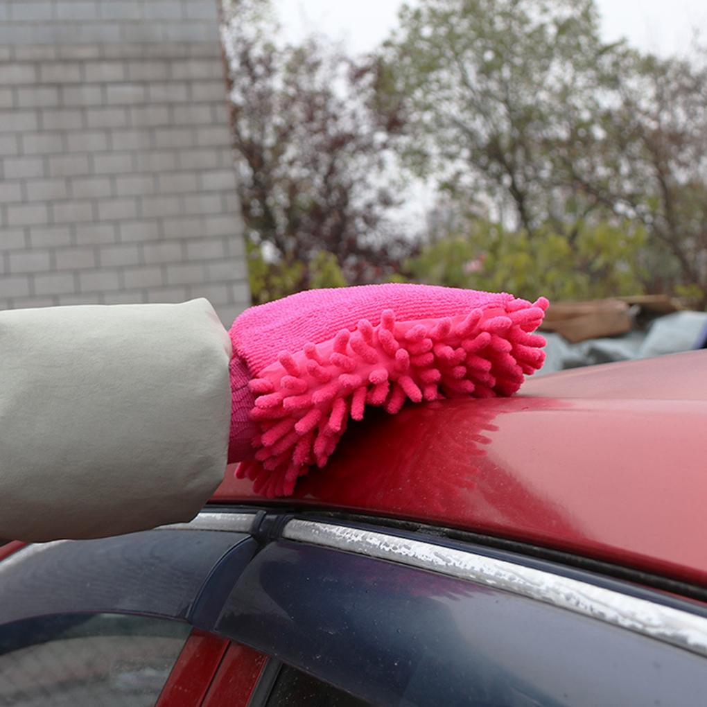 Color Random Mitt Chenille Car Window Washing Home Cleaning Cloth Duster Towel Gloves Wash Tool