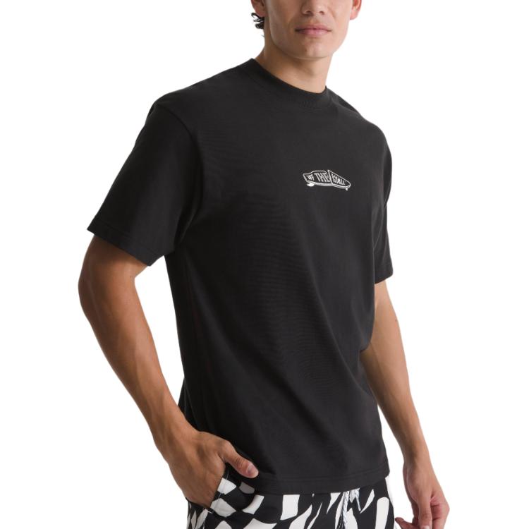 Vans Loose Letter Round Neck Pullover Short Sleeve T-Shirt Men Tops VN000SR3BLK1