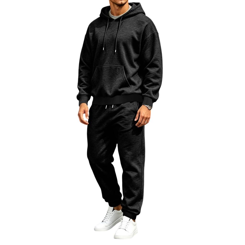 Men's Color Sweatsuit Trendy Casual Athletic Set for Spring and Fall