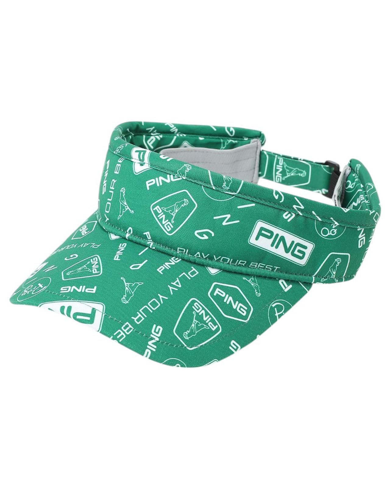 

[Pin Apparel] Женский солнцезащитный козырек (Печать по всей поверхности, размер регулируется) Кепка для гольфа 622-5187200 140Зеленый х Белый FR