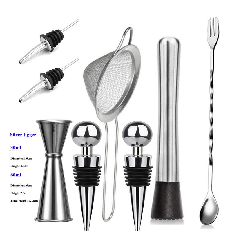 Professional Stainless Steel Bar Tools, Stir Bar Tool, Cocktail Stir Bar, Mixing Spoon, Cocktail Picks, Mojito Stir Bar Tool Kit