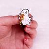 Cute Pizza Ghost Enamel Pin Brooch Christmas Halloween Pin Buckle Badge Accessory