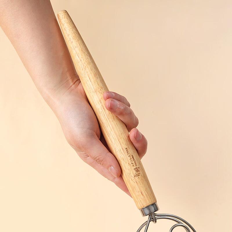 Oak Handle Stainless Steel Dough Whisk Set (3-Pack)