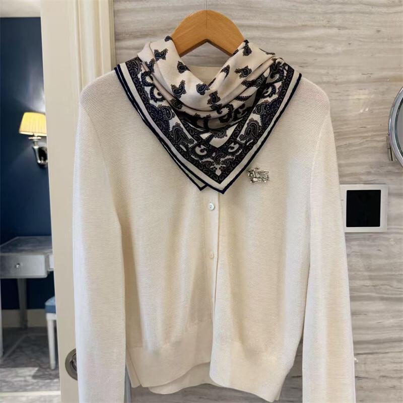 NINA SOLOR Paisley Mulberry Silk Wool Square Scarf