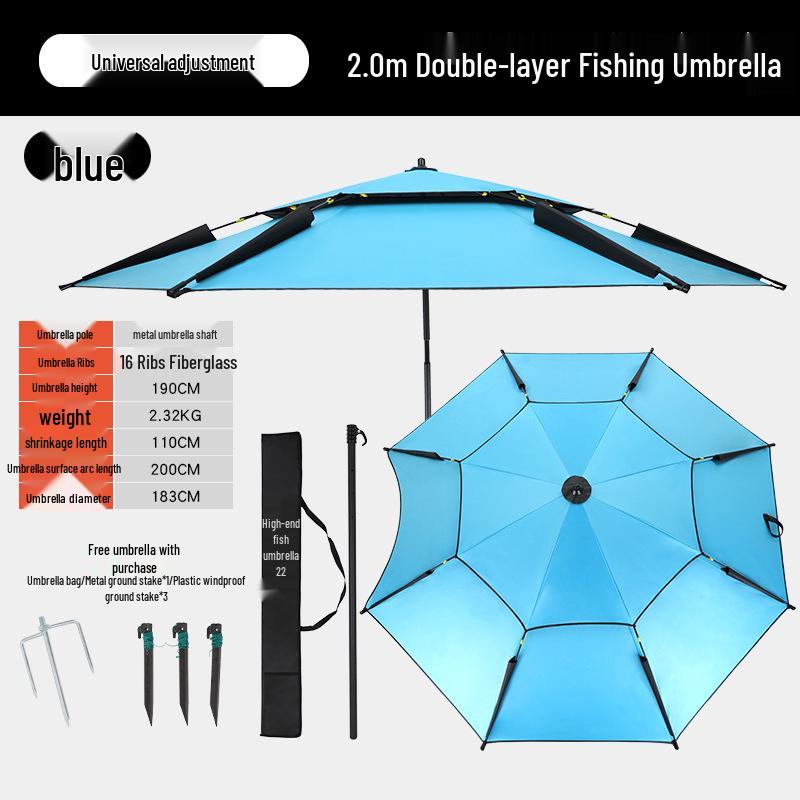 

Universal Folding Black Glue Fishing Umbrella 2.4m/2.2m, Rainproof & Sun Protection