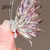 Butterfly Brooch Rhinestone Wing Lapel Pin Sweater Women Cardigan Coat