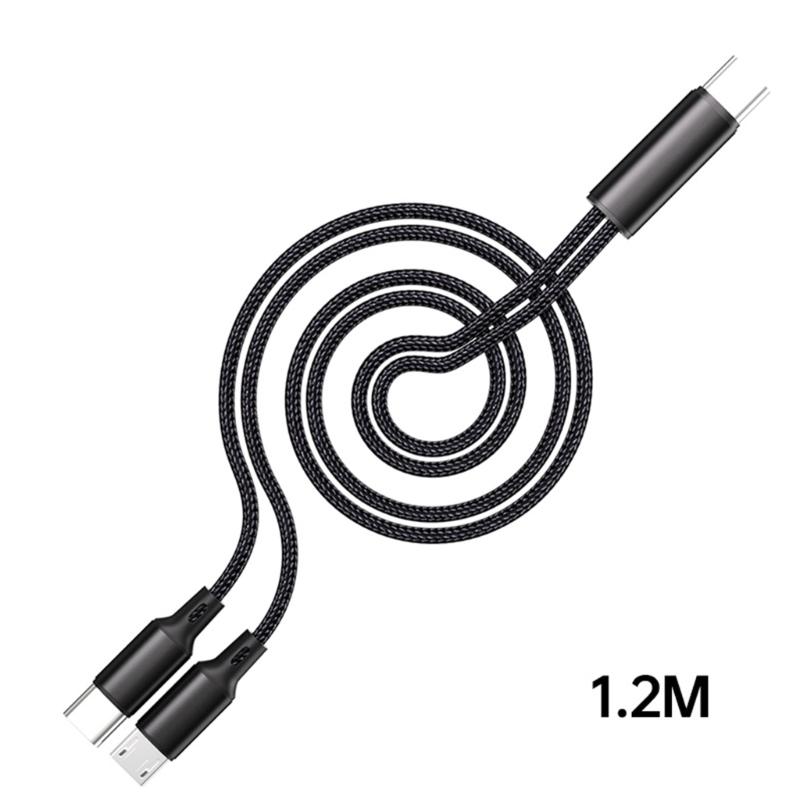 Type C To USB 5Pin and Type C Splitter Cord 27W 1 To 2 Male Connectors Fast Charging Cable Wire for Multiple Devices