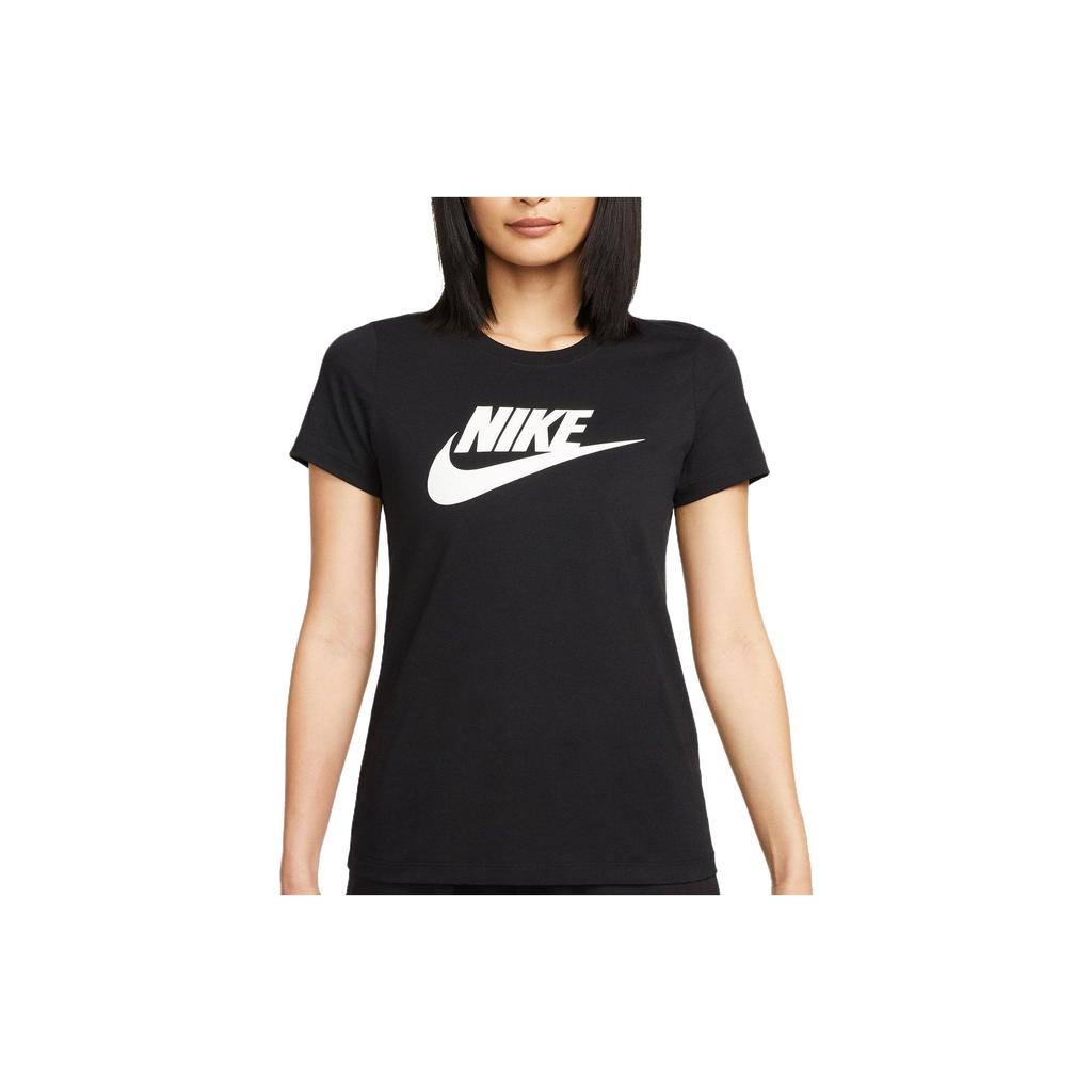 New Nike Set In Sleeve T Shirt Women's Black White DV6095-010
