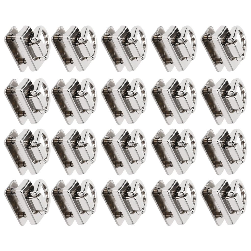 20Pcs D Ring Rivets 360 Rotatable Studs with Screw for Purse Leathercraft Leather Collar Belt Handbag 12.5x19.5mm Silver
