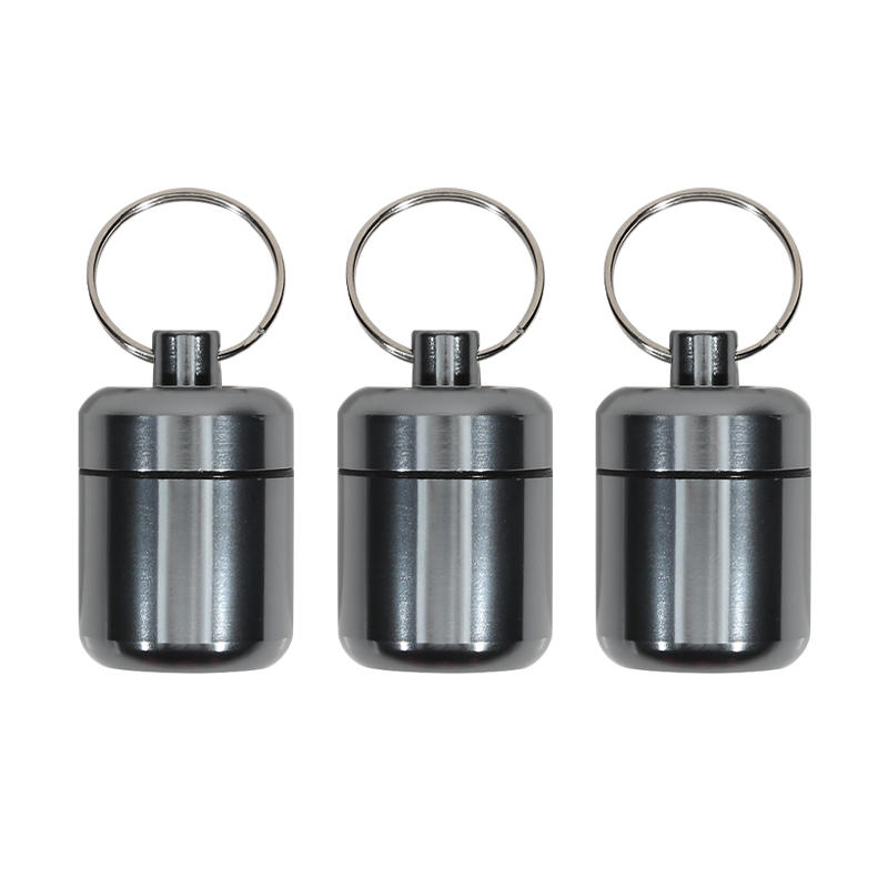 Mini Pill Keychain Holder Aluminum Alloy Storage Box Waterproof Organizer Travel Portable Pill Holder Earplug Container