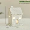 Christmas Ceramic Glowing Tree House Ornament - Desktop Scene Decoration Prop & Gift