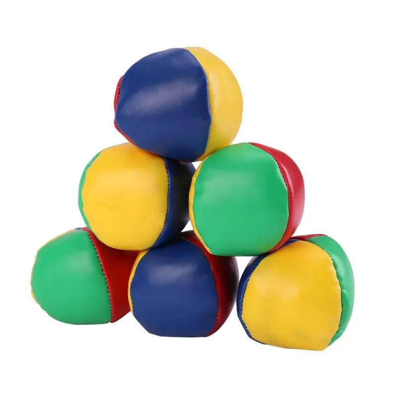 PVC juggling balls filled with leather sandbags 3/6 juggling balls set circus balls 4 panel colors children's outdoor sports toy