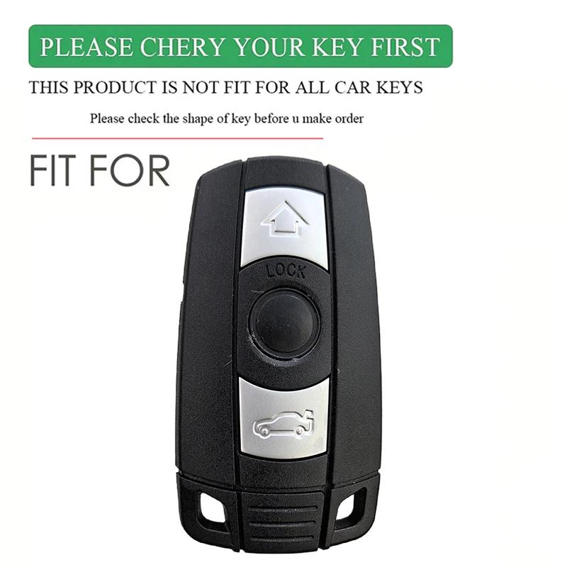 Leather Car Key Case Cover Fob For BMW E60 E61 E70 E81 E87 E90 E91 E92 X1 X5 X3 1 3 5 6 Series Z4 Protector Shell Accessories