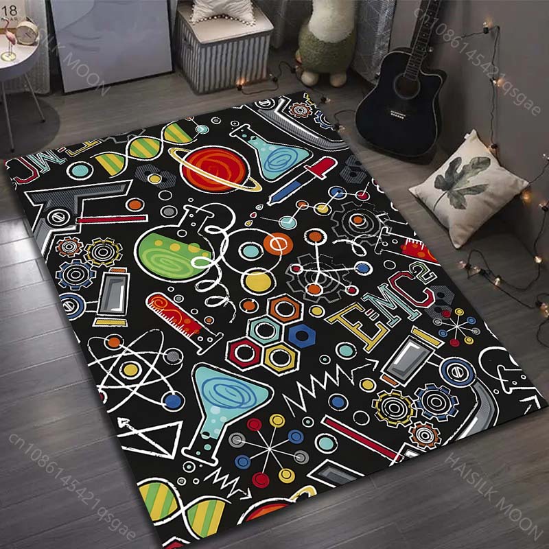 Multiple Sizes Laboratory Themed Pattern Carpet for Living Room Bedroom Sofa Home Decor Non-slip Floor Mat Luxury Gift