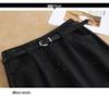 Chic High-Waisted Wool Blend Slit Skirt – 2026 Autumn/Winter Elegant Korean Style