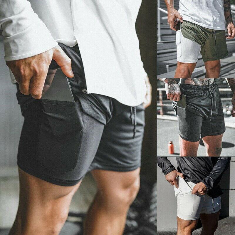 Men's Gym Fitness Bodybuilding Jogging Sport Shorts Casual Pants With Secure Pockets For Enhanced Convenience