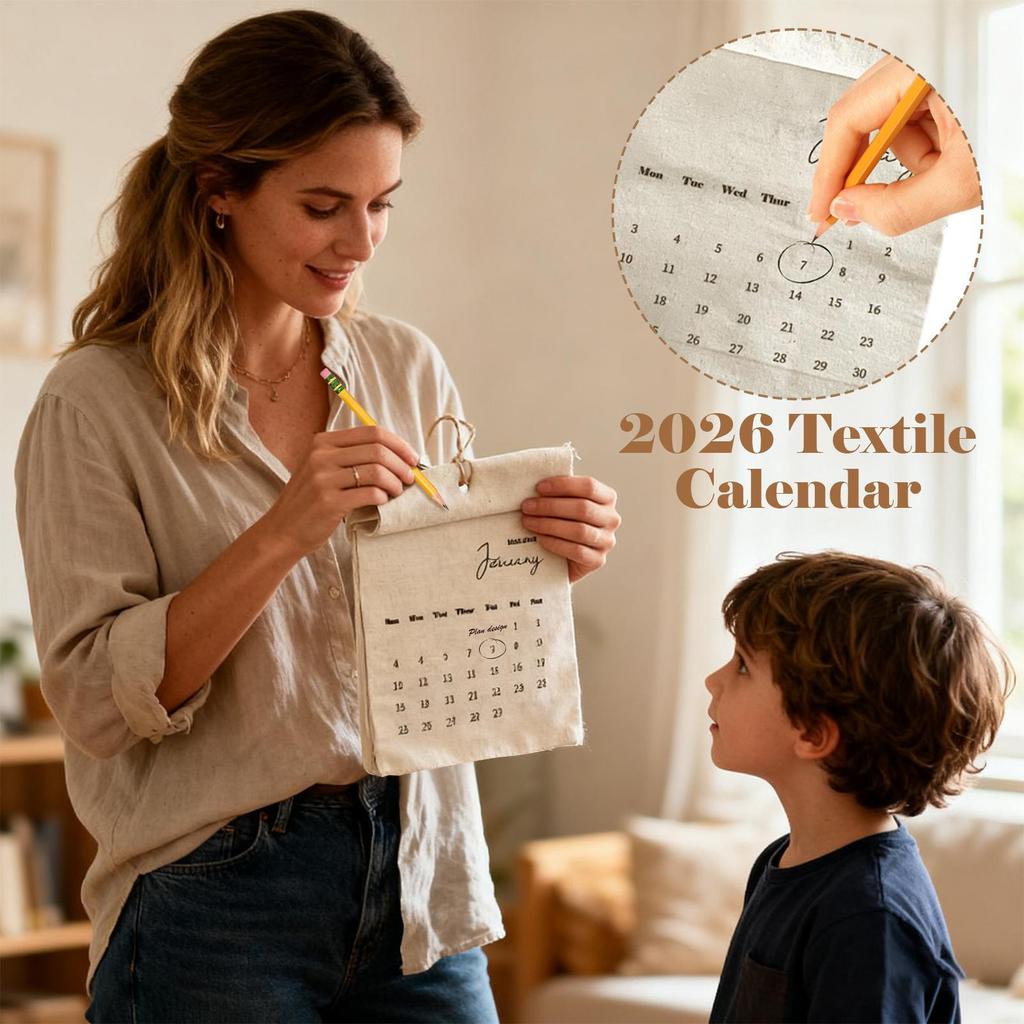 Calendário de Parede de Tecido 2026 - Ferramenta de Planejamento Têxtil de 12 Meses para Casa, Escritório, Sala de Aula e Sala de Estudos Decoração de Casa Professores Alunos