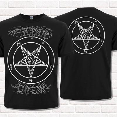 Maglietta Pentagramma, crew Satanica. Baphomet. Simbolismo occulto. Diavolo, Inferno, 666.